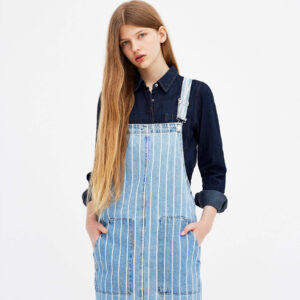 Striped denim dress